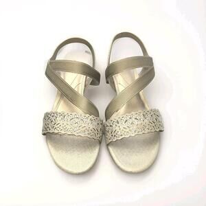 Nib East 5th Gladie Embellished Slingback Low Wedge Slip On Sandals Size 11 M